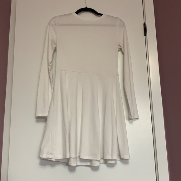 White Long Sleeve Skater Dress - Picture 5 of 5